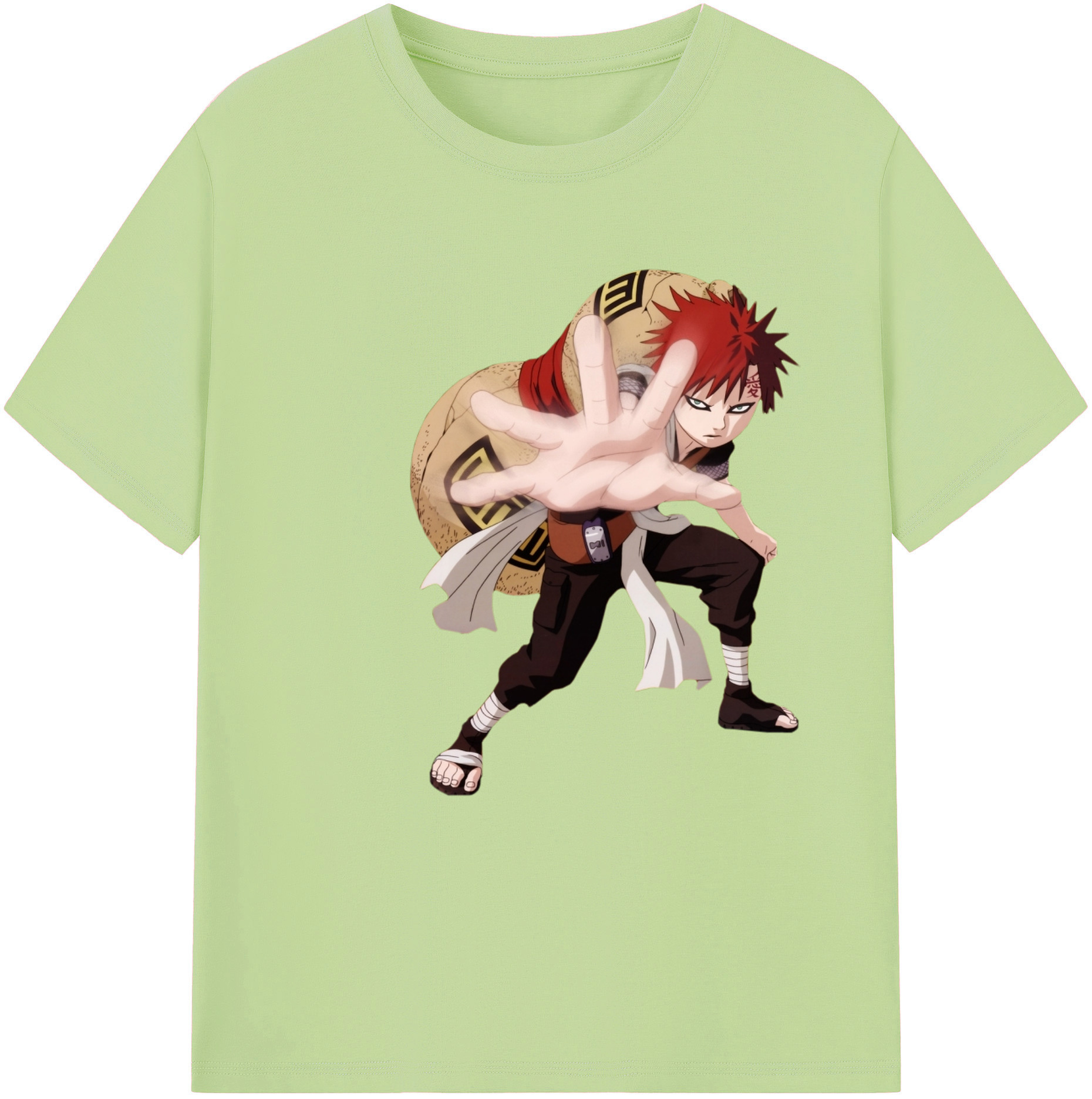 （画像用） NARUTO -ナルト- ガアラ Gaara 綿100％半袖Tシャツ（フロントプリント）